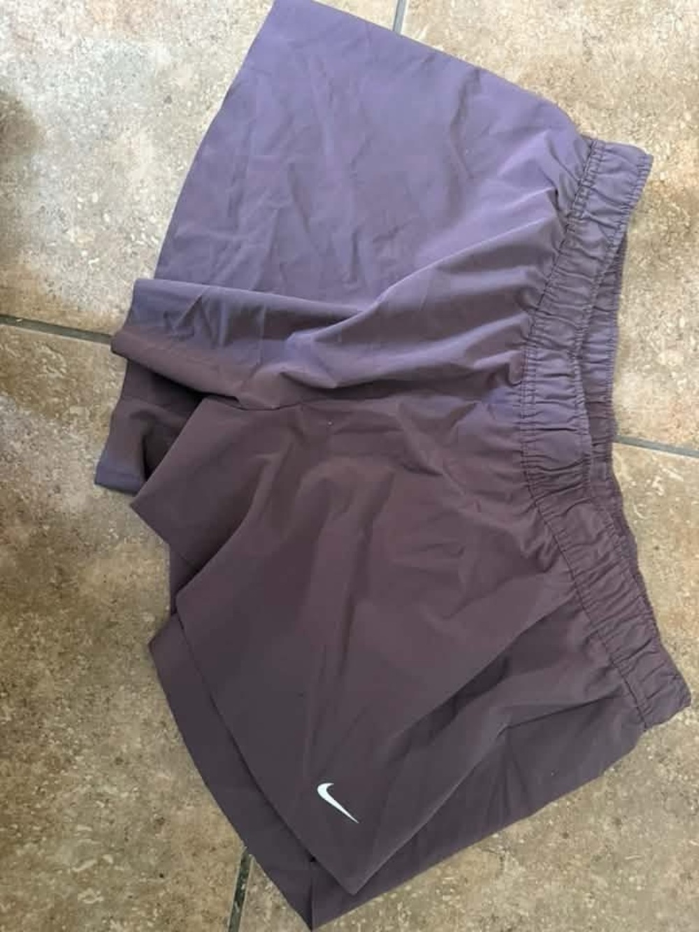 Nike Women's Plum Athletic Shorts with White Swoosh